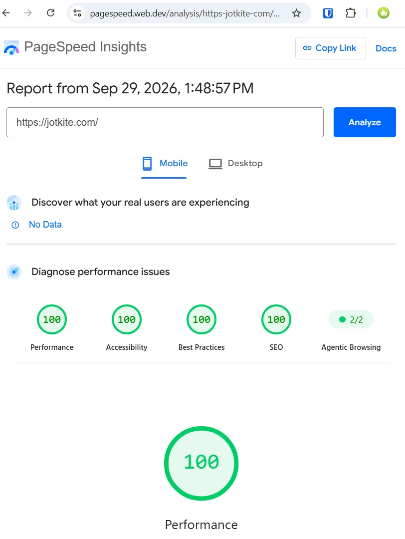 jotkite pagespeed